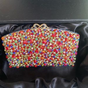 Fawziya Crystal Diamond Rhinestone Clutch Evening Bag